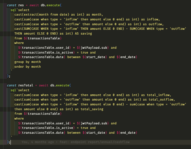 raw sql on TS project